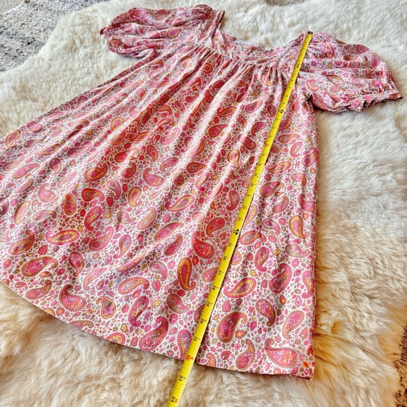 ✨💋SOLD💋🌺🌼DÔEN ‘Tybee’ Silk Satin Golden Hour Paisley Mini Dress XS✨ - Picture 9 of 16